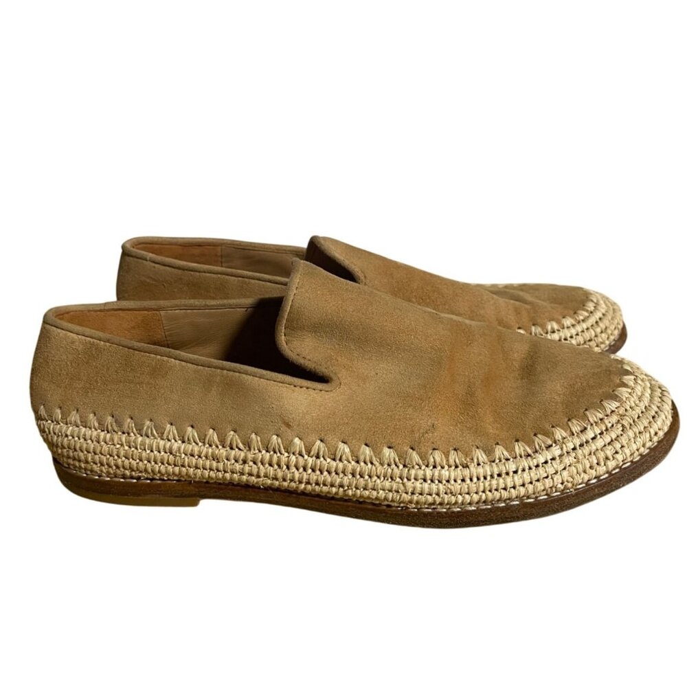 VINCE Jalen Loafers In Roasted Cashew Womens Size 7 Suede Espadrille Slip On Sho
